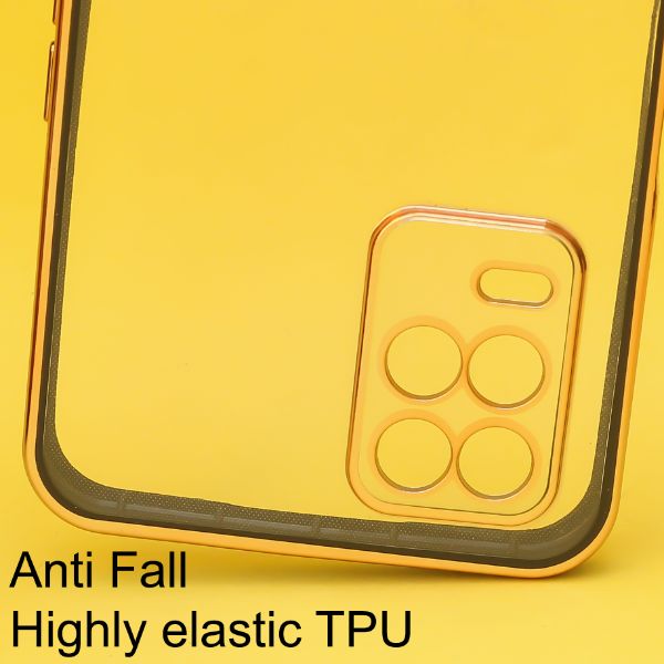 Black Electroplated Transparent Case for Realme 8 - The Hatke