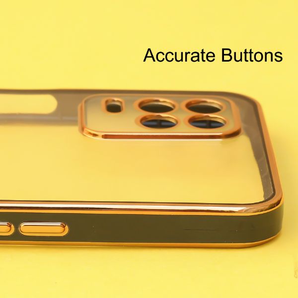 Black Electroplated Transparent Case for Realme 8 - The Hatke