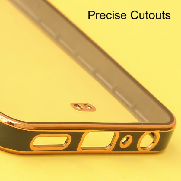 Black Electroplated Transparent Case for Realme 8 - The Hatke