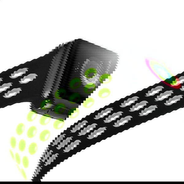 Black Green Dotted Silicone Strap For Apple Iwatch (42mm/44mm) - The Hatke