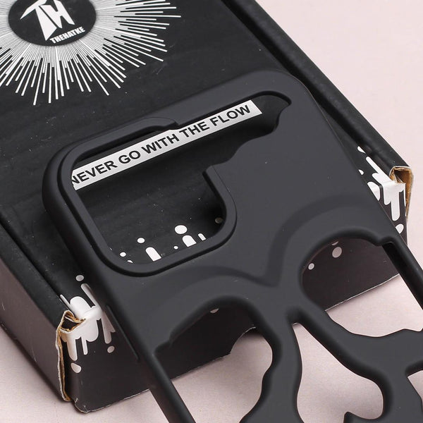 Black Hollow Skull Design Silicone case for Apple iphone 15 Pro Max - The Hatke