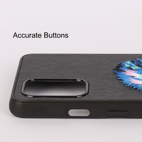 Black Leather Blue Eagle Ornamented for Oneplus 9R - The Hatke