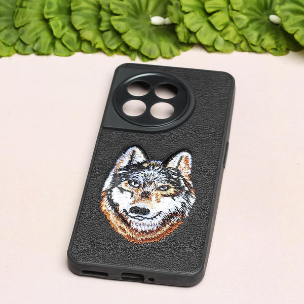 Black Leather Brown Fox Ornamented for Oneplus 11R - The Hatke