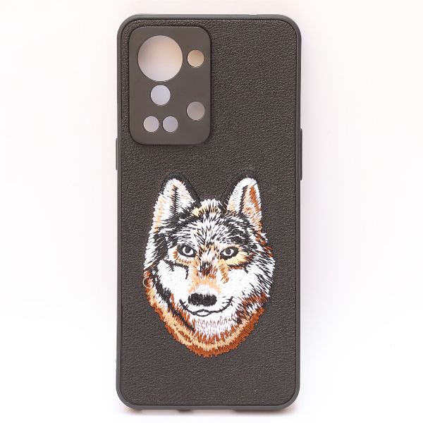 Black Leather Brown Fox Ornamented for Oneplus Nord 2T - The Hatke