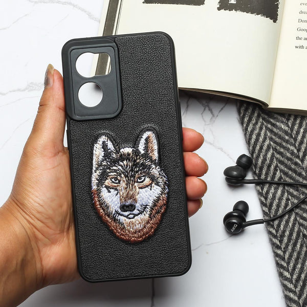 Black Leather Brown Fox Ornamented for Oneplus Nord CE 2 - The Hatke