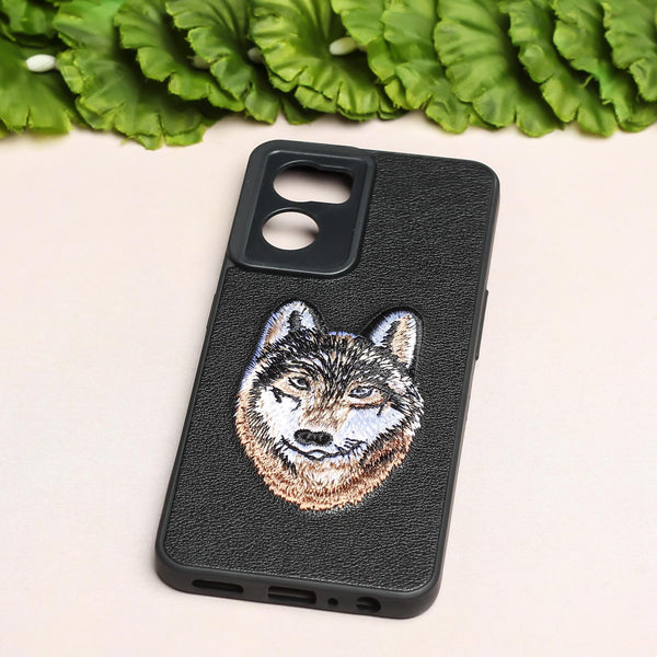 Black Leather Brown Fox Ornamented for Oneplus Nord CE 2 - The Hatke