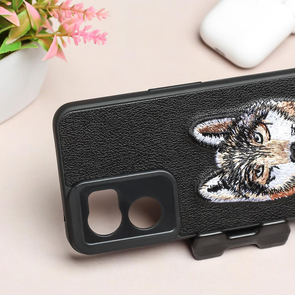 Black Leather Brown Fox Ornamented for Oneplus Nord CE 2 - The Hatke