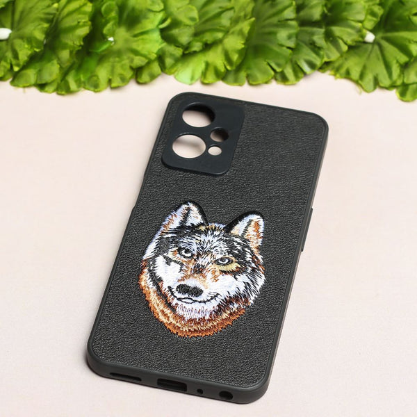 Black Leather Brown Fox Ornamented for Oneplus Nord CE 2 Lite - The Hatke