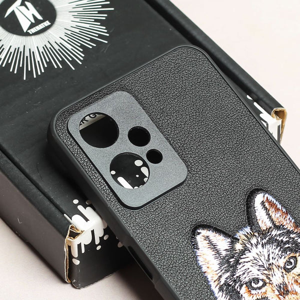 Black Leather Brown Fox Ornamented for Oneplus Nord CE 2 Lite - The Hatke