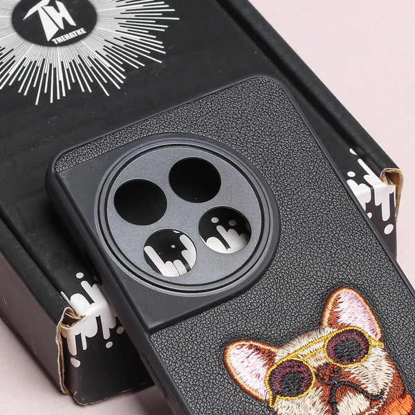 Black Leather Bulldog Ornamented for Oneplus 11R - The Hatke