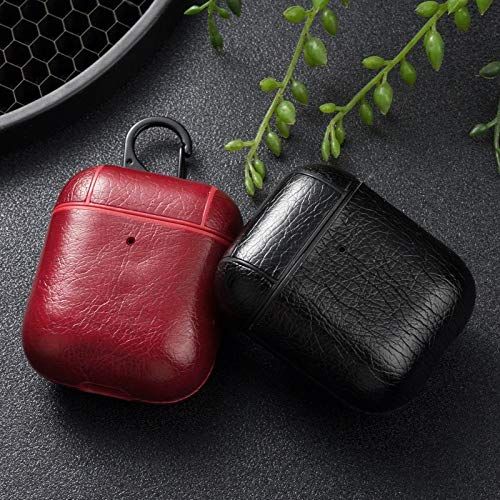 Black Leather Case For Apple Airpods 1/2 - The Hatke