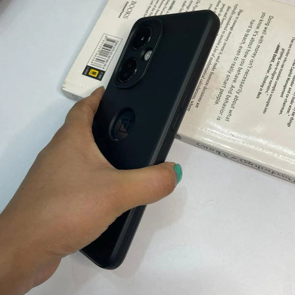 Black Logo Cut Camera Original Silicone case for Oneplus Nord CE 3 Lite - The Hatke