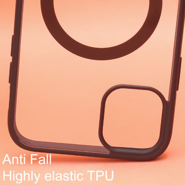 Black MagSafe Clear Transparent Silicone case for Apple iphone 13 - The Hatke