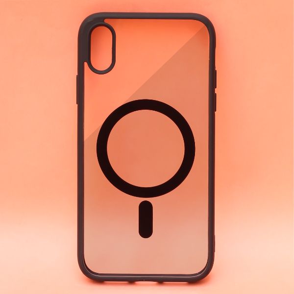 Black MagSafe Clear Transparent Silicone case for Apple iphone X/xs - The Hatke