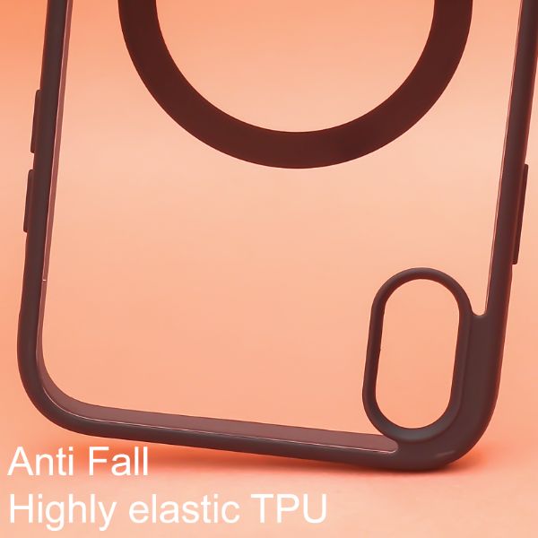 Black MagSafe Clear Transparent Silicone case for Apple iphone X/xs - The Hatke