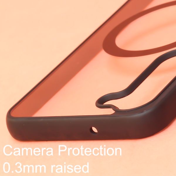 Black MagSafe Clear Transparent Silicone case for Samsung S22 Plus - The Hatke