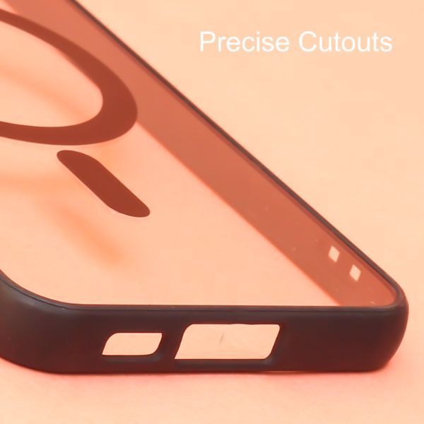 Black MagSafe Clear Transparent Silicone case for Samsung S22 Plus - The Hatke