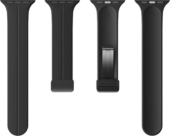 Black Magnetic Clasp Adjustable Strap For Apple Iwatch (45mm/49mm) - The Hatke