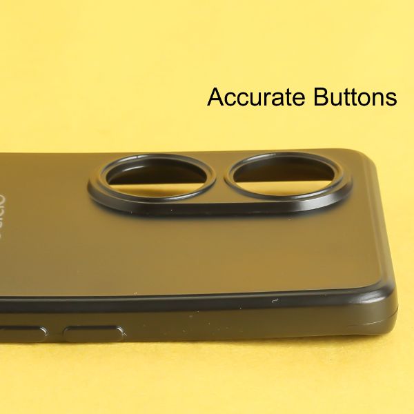 Black Metallic Finish Silicone Case for Oppo Reno 8T - The Hatke