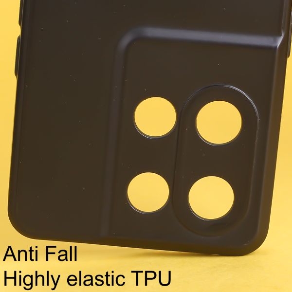 Black Metallic Finish Silicone Case for Oppo Reno 8 Pro - The Hatke