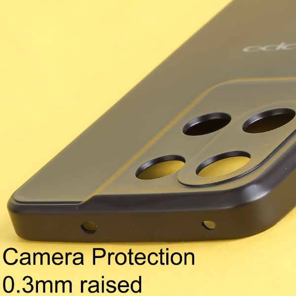 Black Metallic Finish Silicone Case for Oppo Reno 8 Pro - The Hatke