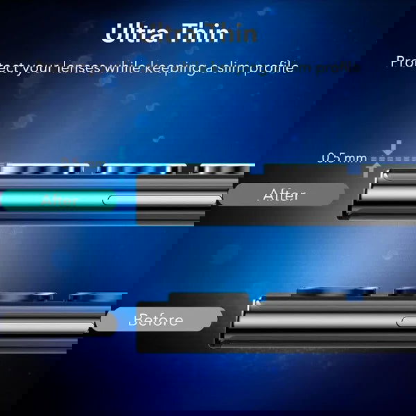 Black Metallic camera ring lens guard for Samsung S23 5G - The Hatke