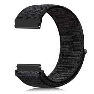 Black Nylon Strap For Smart Watch 20mm - The Hatke