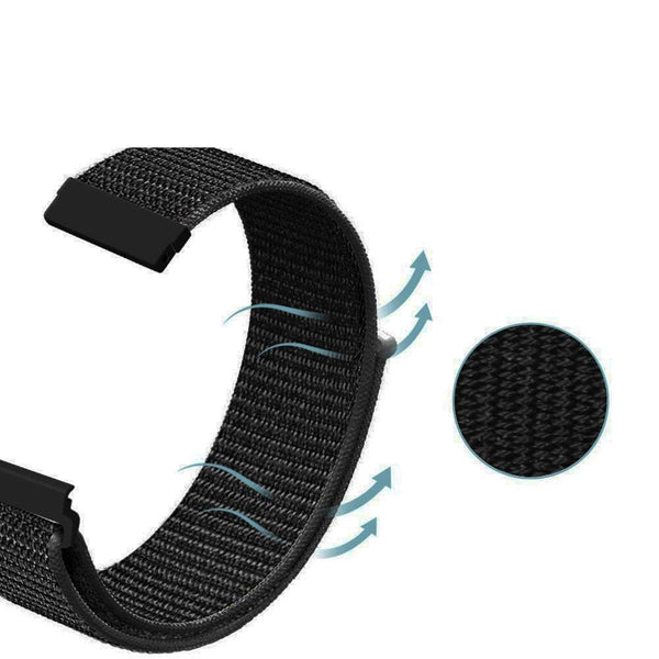 Black Nylon Strap For Smart Watch 20mm - The Hatke