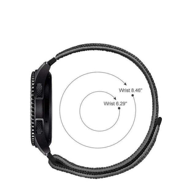 Black Nylon Strap For Smart Watch 20mm - The Hatke