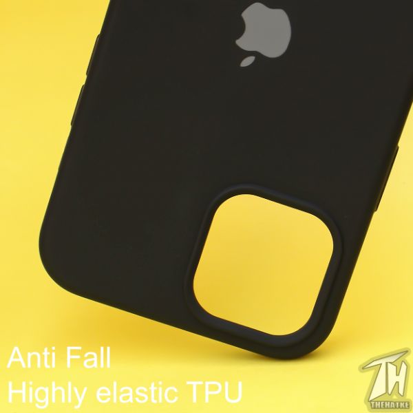 Black Original Silicone case for Apple iphone 12 - The Hatke