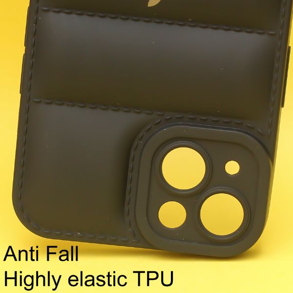 Black Puffon silicone case for Apple iPhone 13 - The Hatke