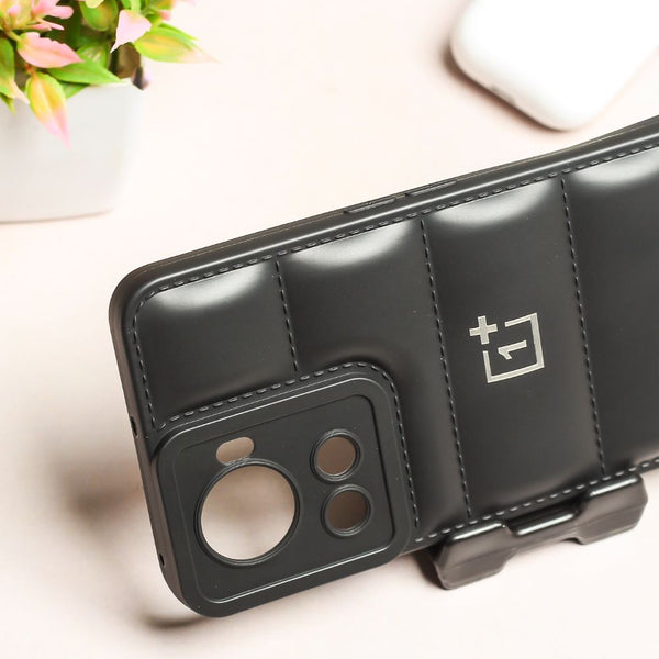 Black Puffon silicone case for Oneplus 10R - The Hatke