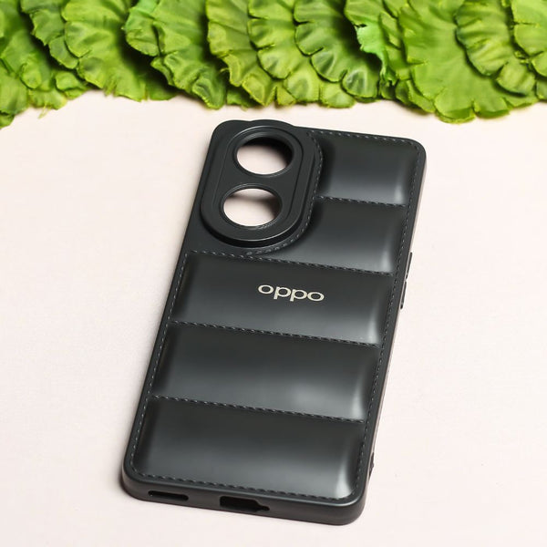 Black Puffon silicone case for Oppo Reno 8t - The Hatke