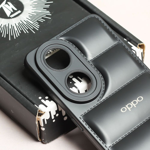 Black Puffon silicone case for Oppo Reno 8t - The Hatke