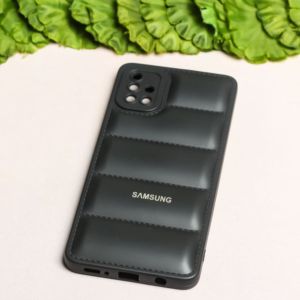 Black Puffon silicone case for Samsung A51 - The Hatke
