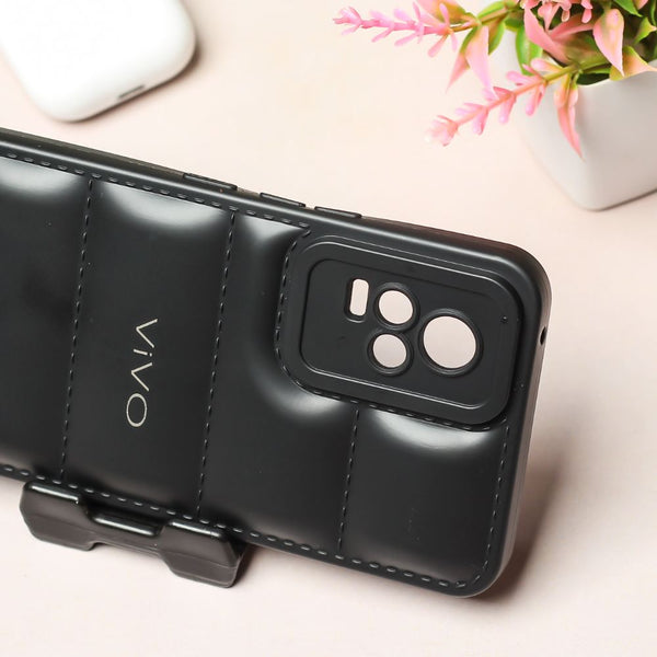 Black Puffon silicone case for Vivo V20 - The Hatke