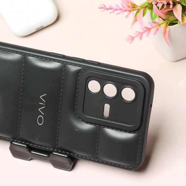 Black Puffon silicone case for Vivo V23 - The Hatke