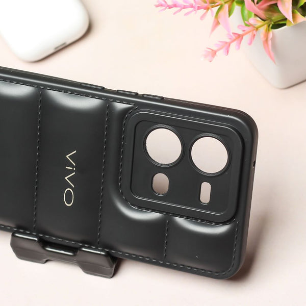 Black Puffon silicone case for Vivo V25 - The Hatke