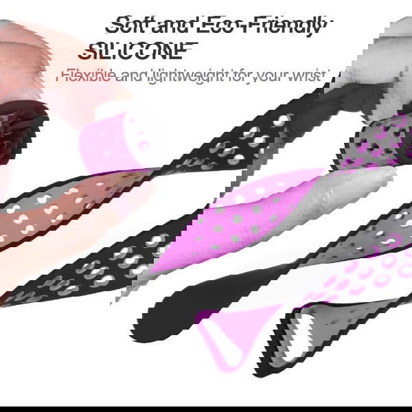 Black Purple Dotted Silicone Strap For Apple Iwatch (42mm/44mm) - The Hatke