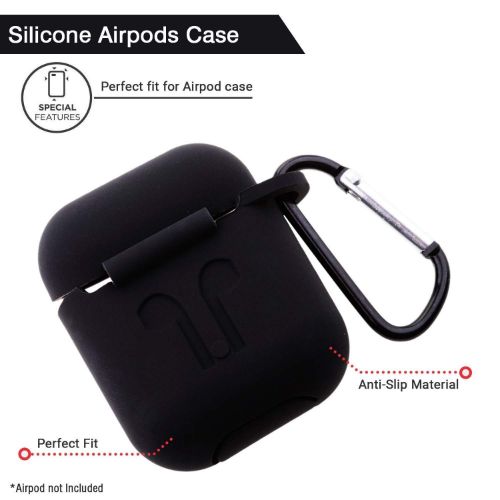 Black Silicone Case For Apple Airpods 1/2 - The Hatke