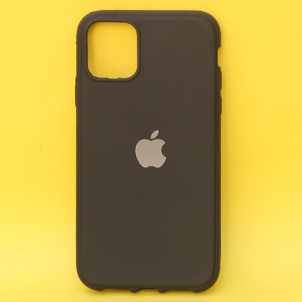 Black Silicone Case for Apple iphone 12 - The Hatke