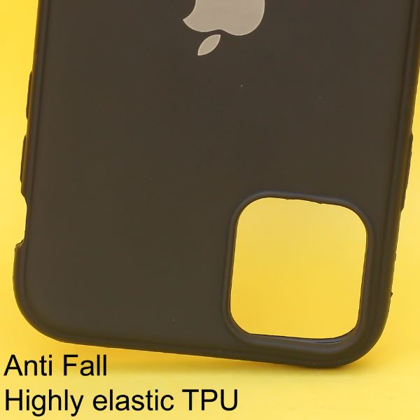 Black Silicone Case for Apple iphone 12 - The Hatke