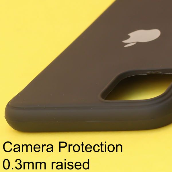 Black Silicone Case for Apple iphone 12 - The Hatke