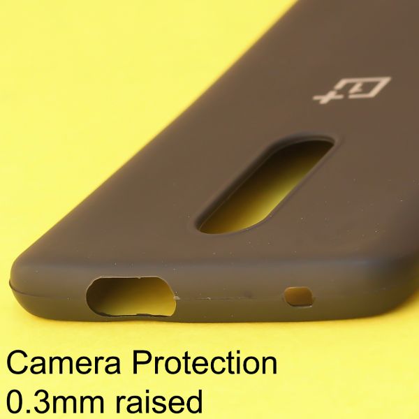 Black Silicone Case for Oneplus 7 pro - The Hatke
