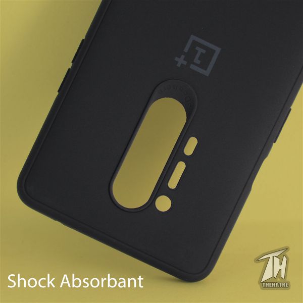 Black Silicone Case for Oneplus 8 pro - The Hatke