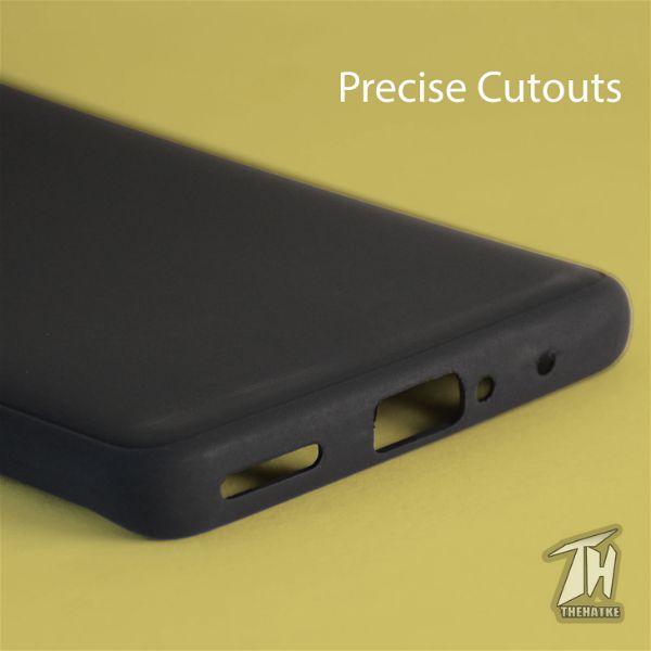 Black Silicone Case for Oneplus 8 pro - The Hatke