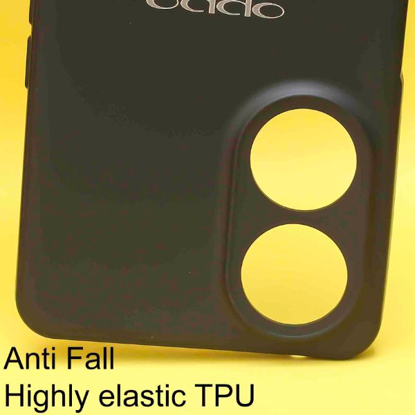 Black Silicone Case for Oppo F23 - The Hatke