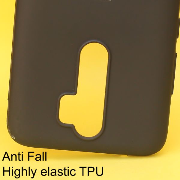 Black Silicone Case for Xiaomi Redmi Note 8 pro - The Hatke