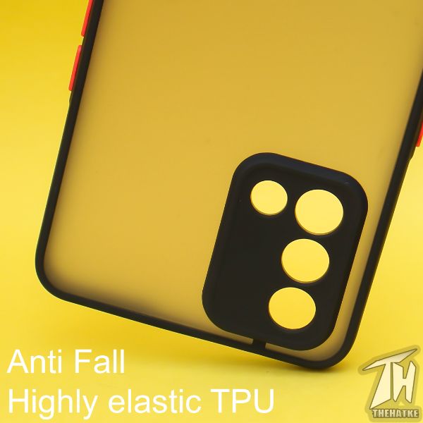 Black Smoke Camera Safe Silicone case for Oppo F19 - The Hatke