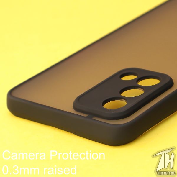 Black Smoke Camera Safe Silicone case for Oppo F19 - The Hatke